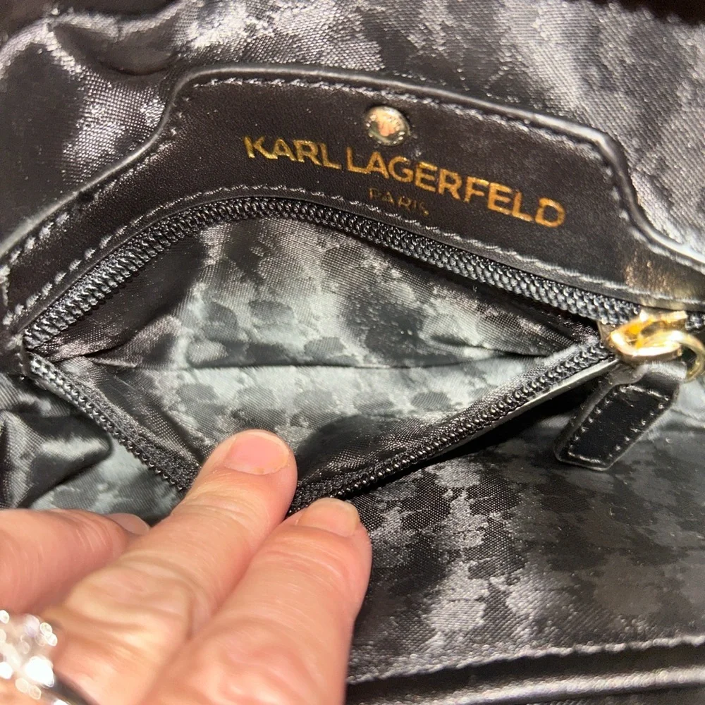 Karl Lagerfeld Black Leather Crossbody - Picture 5 of 8